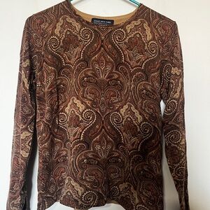 Jones New York Women's Top in Rich Brown Paisley